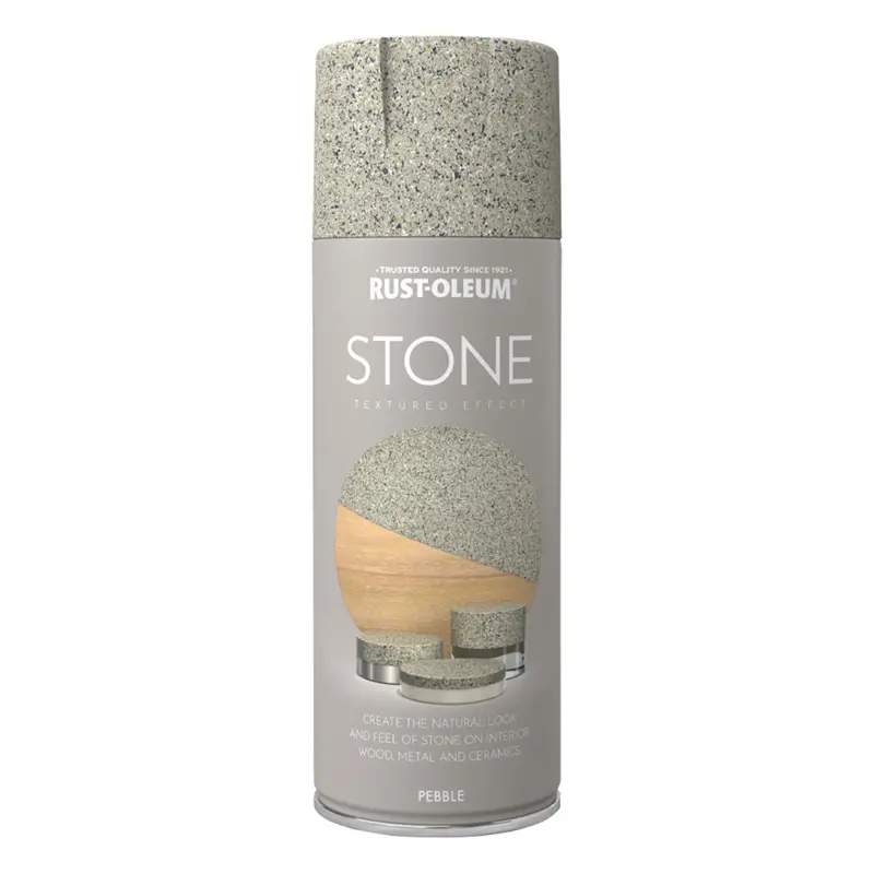 Rust-Oleum Real Stone Effect Textured Pebble Fleck Grey Spray Paint Indoor  400ml